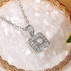 🍁925 Silver Plated Round Cut CZ Choker Necklace for Women, MARR9322